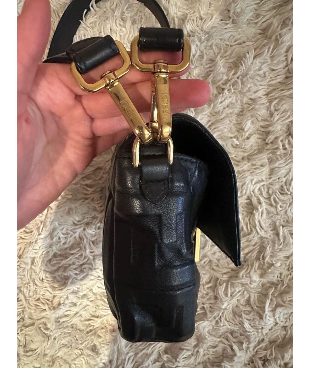 FENDI Черная кожаная сумка через плечо, фото 6