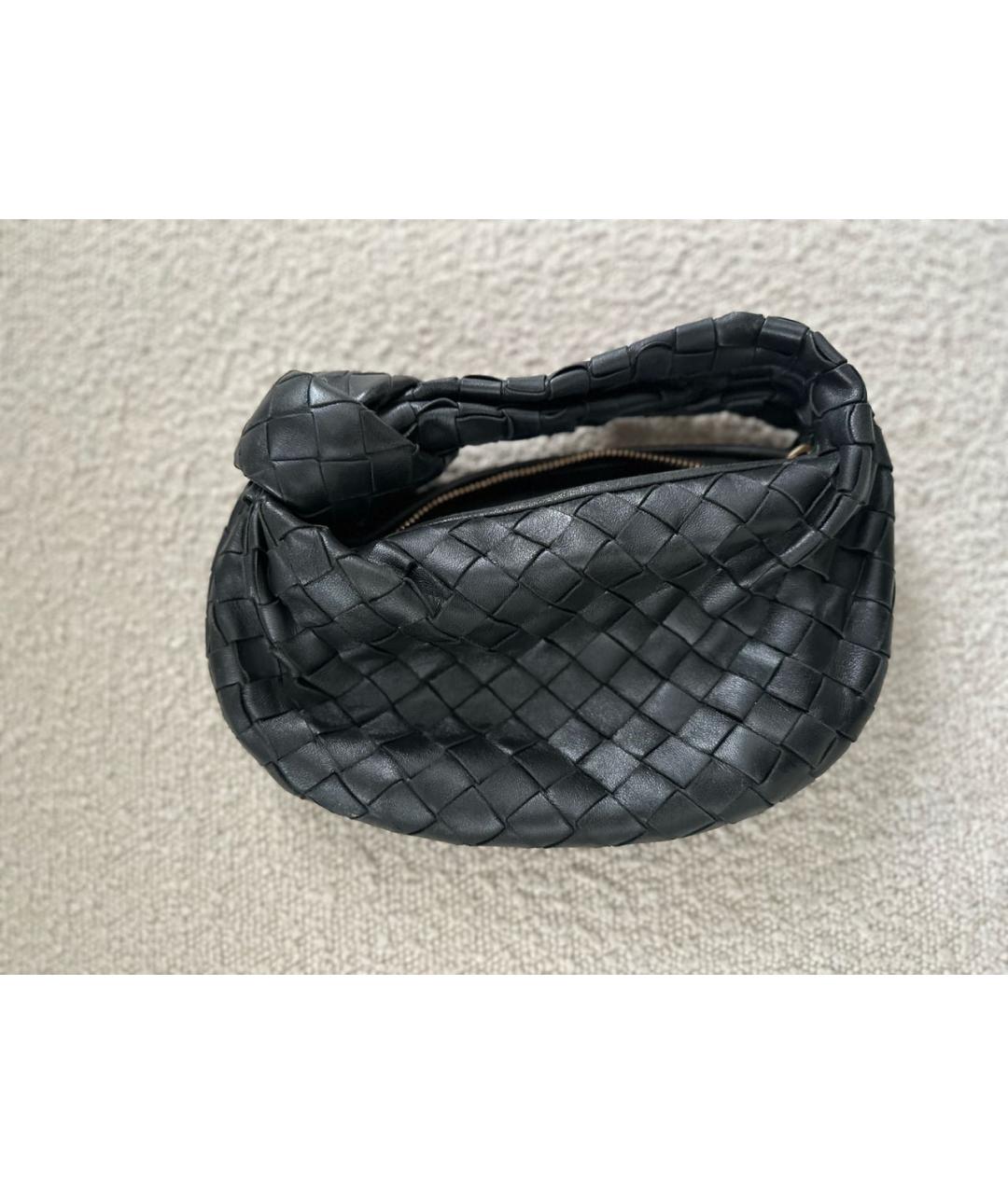 BOTTEGA VENETA Черная кожаная сумка с короткими ручками, фото 4
