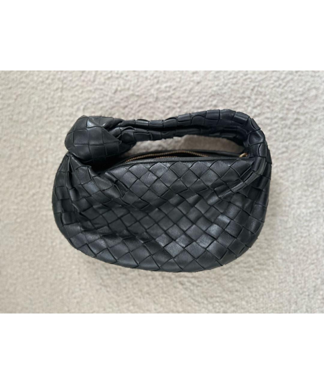 BOTTEGA VENETA Черная кожаная сумка с короткими ручками, фото 5