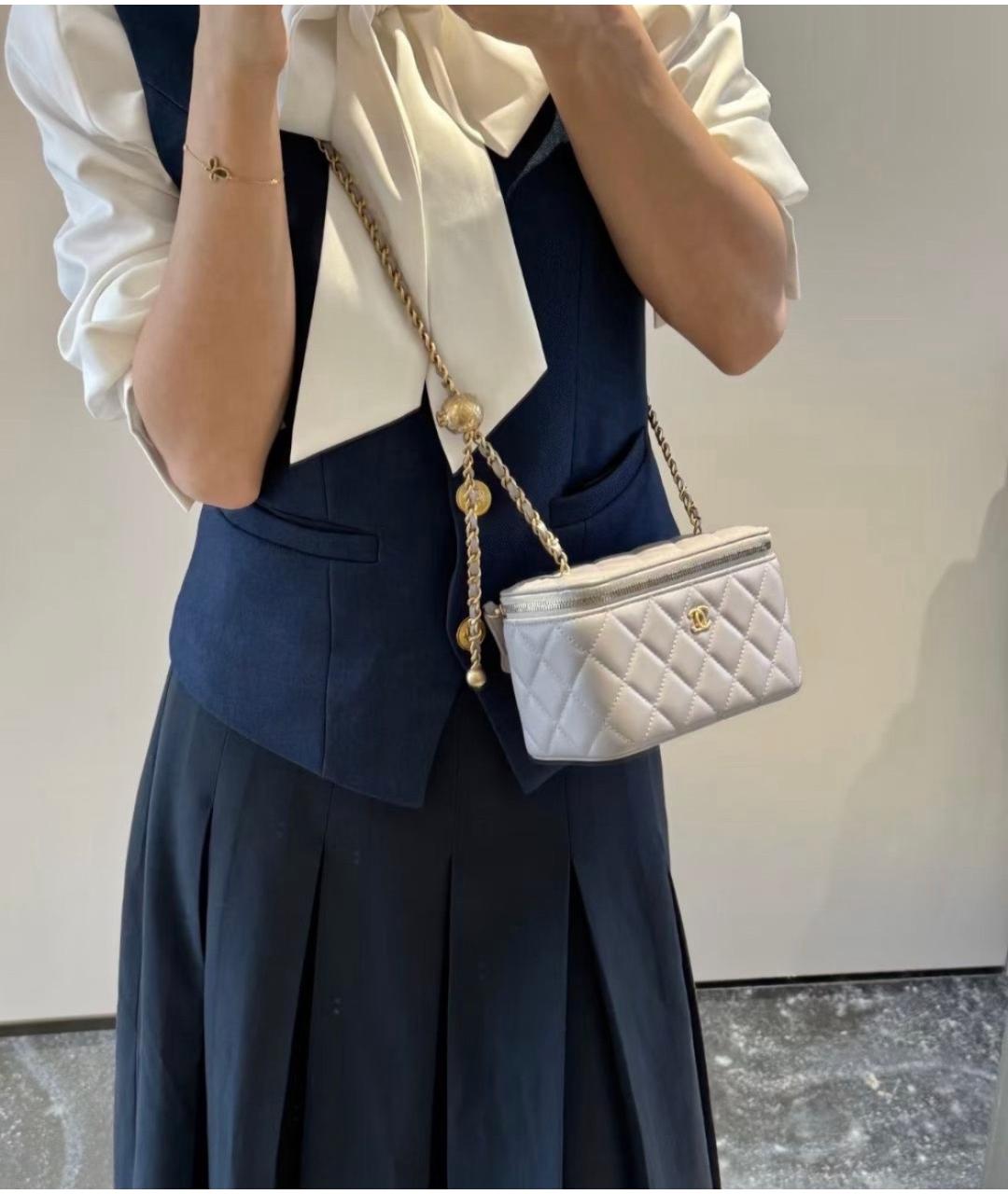 CHANEL Серая кожаная сумка через плечо, фото 3