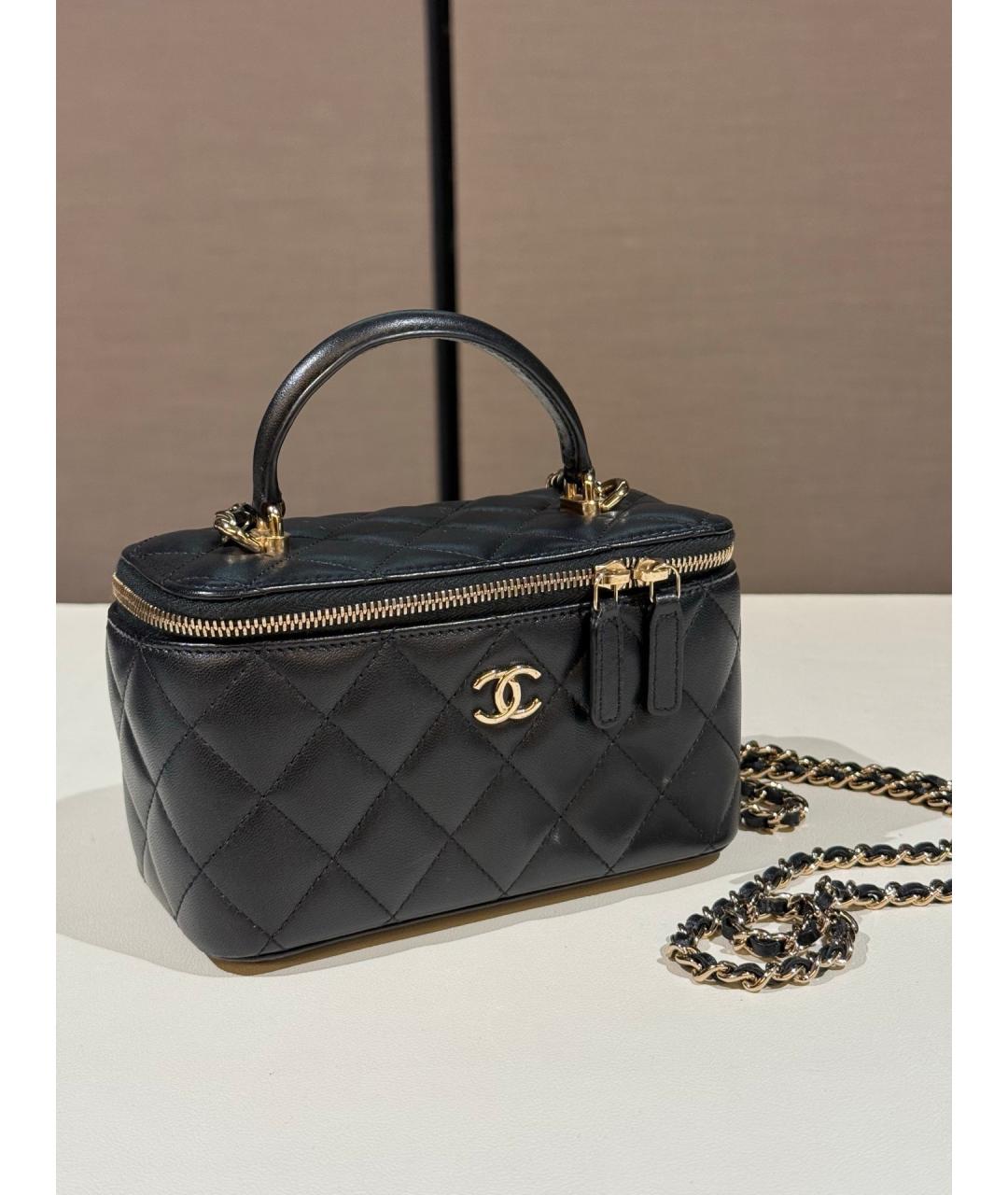 CHANEL Черная кожаная сумка через плечо, фото 2
