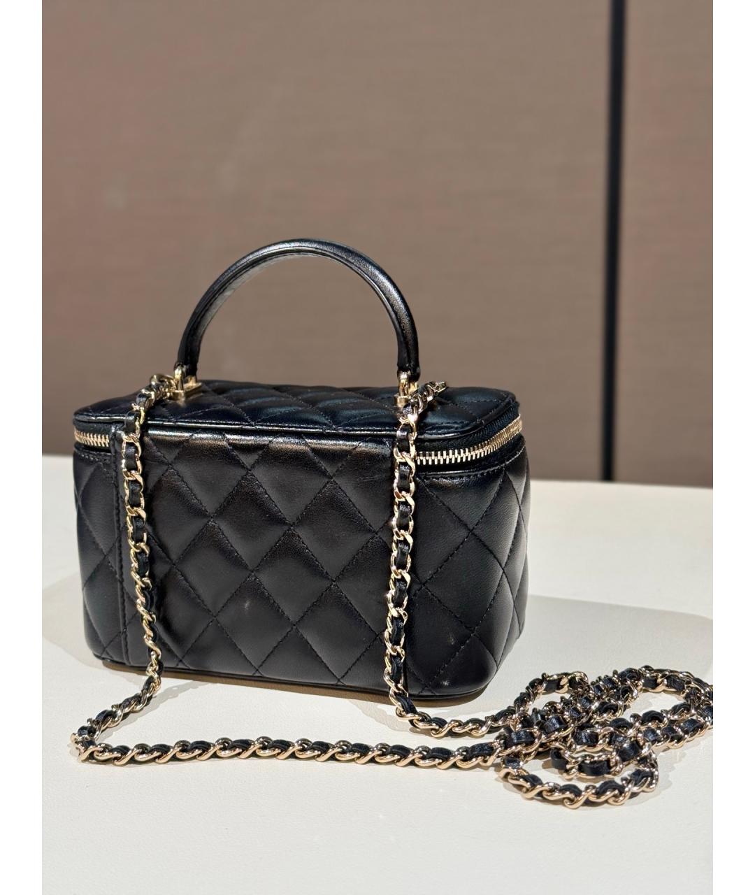 CHANEL Черная кожаная сумка через плечо, фото 5
