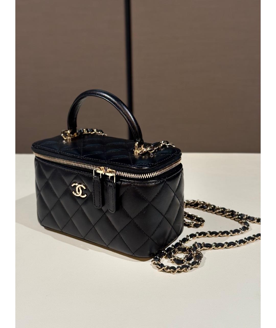 CHANEL Черная кожаная сумка через плечо, фото 3