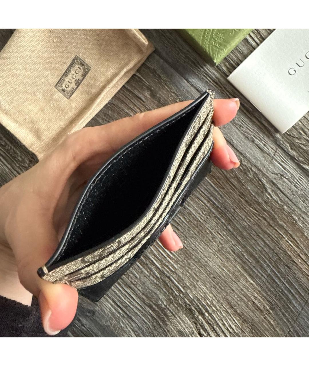 GUCCI Черный кожаный кардхолдер, фото 3