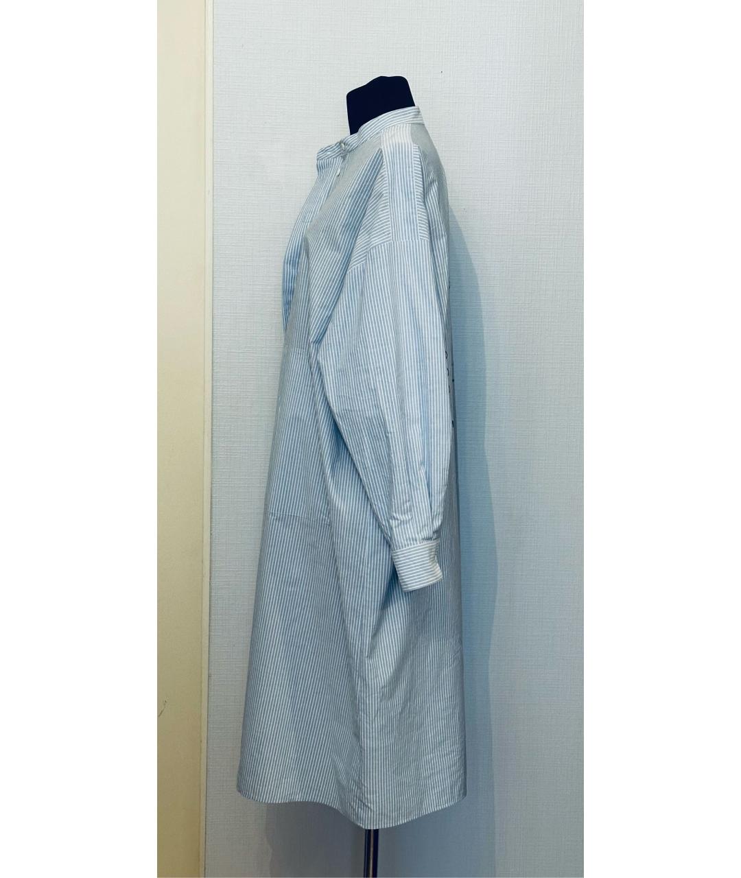 MM6 MAISON MARGIELA Голубое хлопковое повседневное платье, фото 8