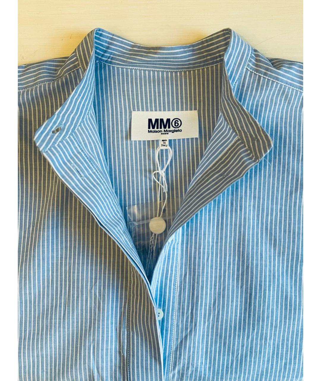 MM6 MAISON MARGIELA Голубое хлопковое повседневное платье, фото 3