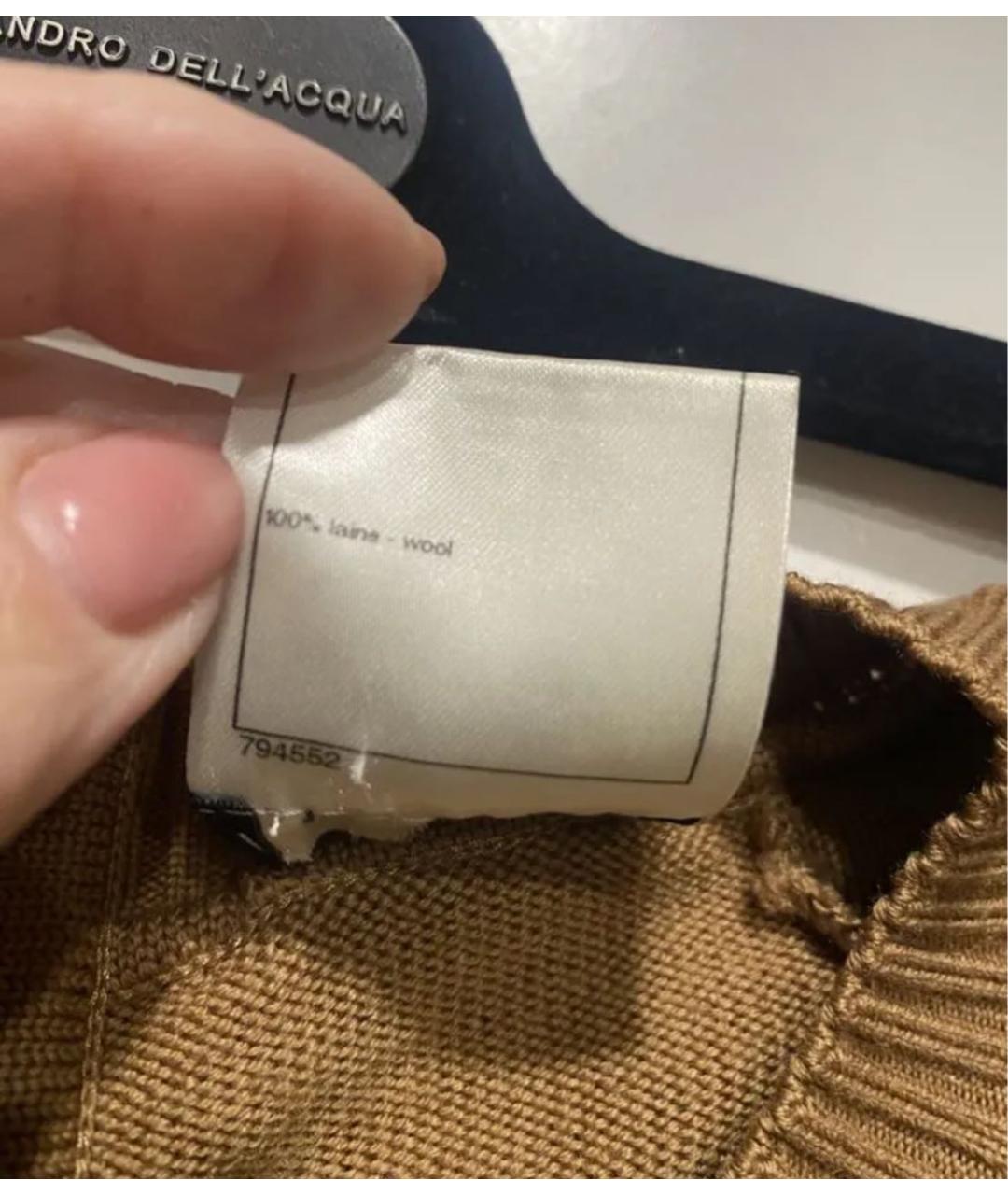 CHANEL Коричневое кашемировое повседневное платье, фото 5