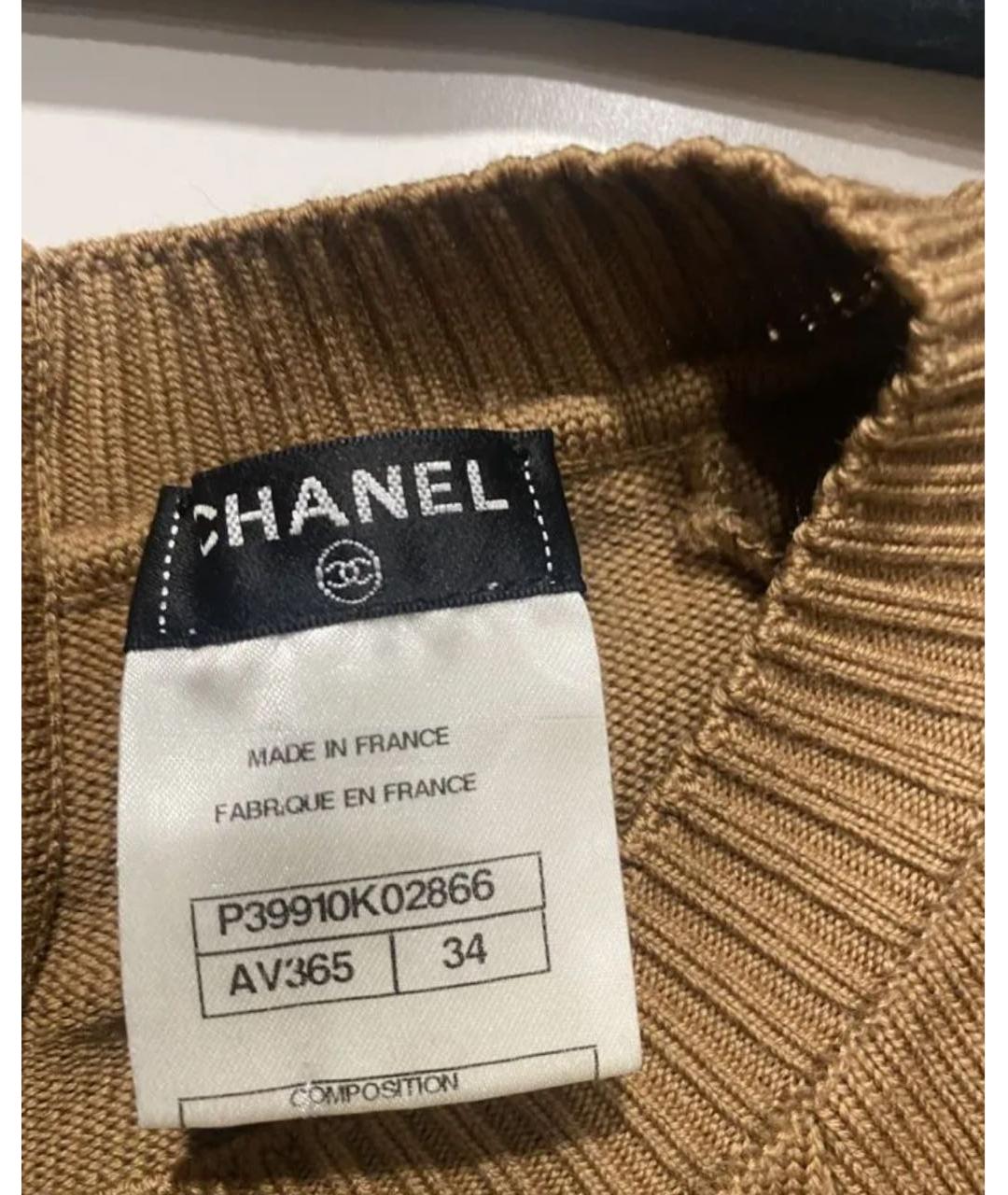 CHANEL Коричневое кашемировое повседневное платье, фото 4