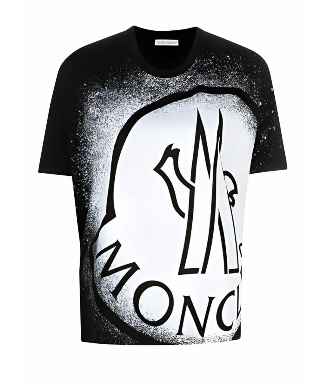 MONCLER Черная хлопковая футболка, фото 1