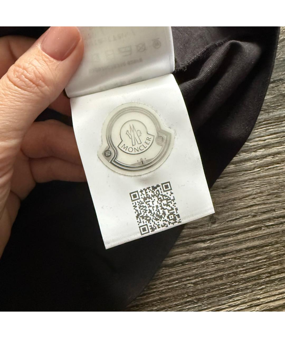 MONCLER Черная хлопковая футболка, фото 7