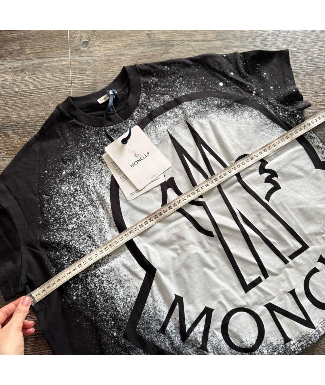 MONCLER Черная хлопковая футболка, фото 6