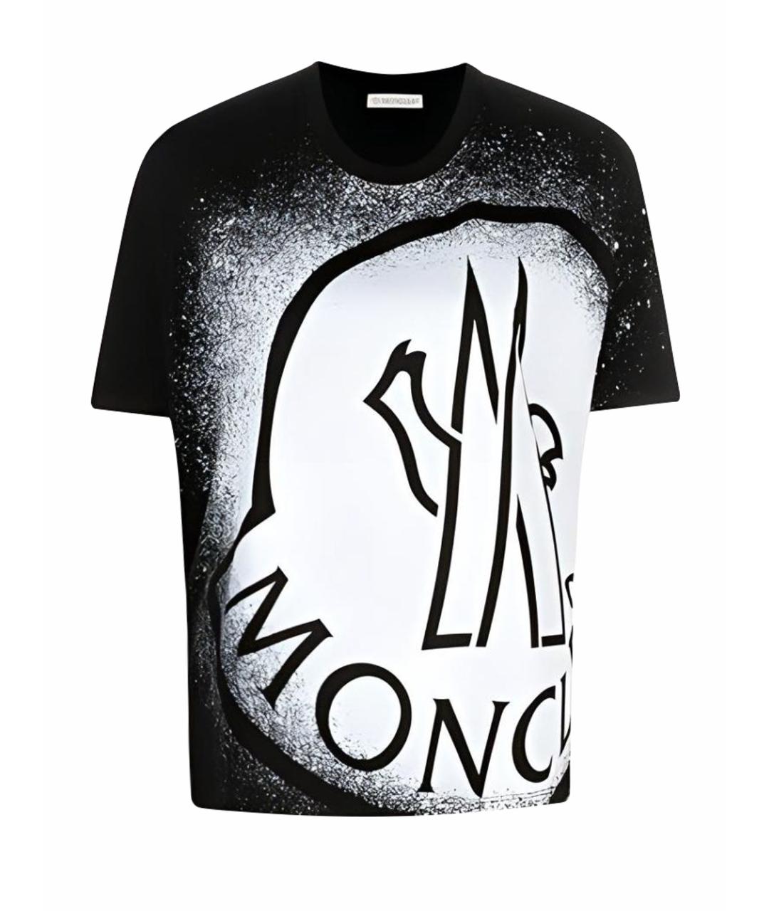 MONCLER Черная хлопковая футболка, фото 9