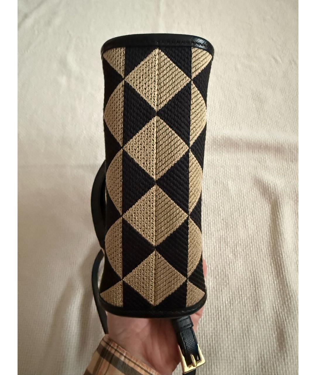 PRADA Бежевая жаккардовая сумка тоут, фото 5