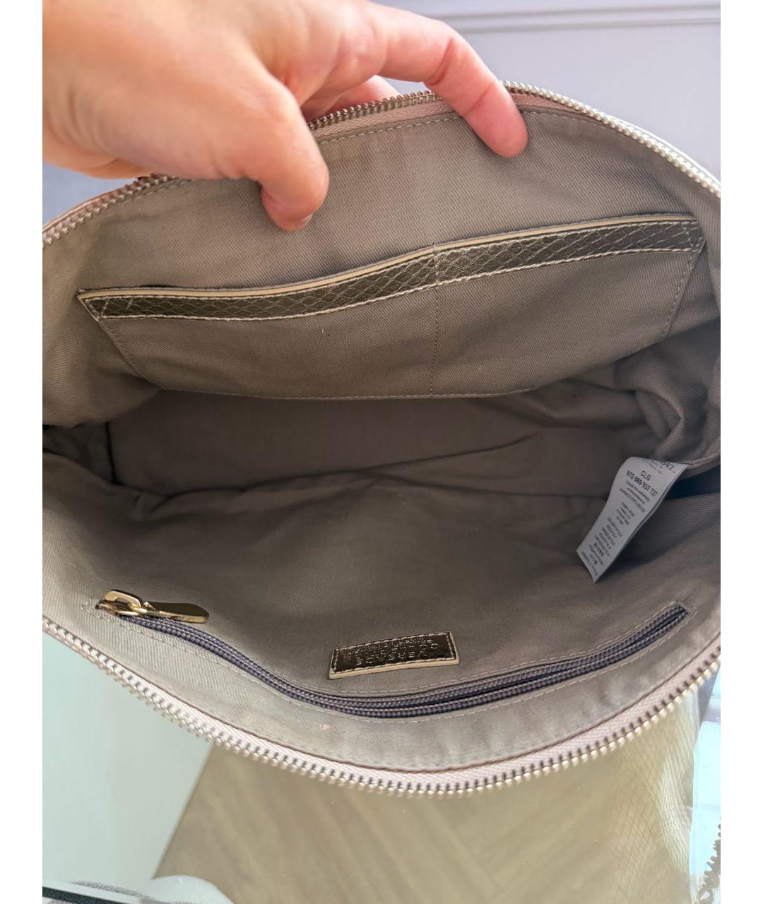 VERSACE COLLECTION Золотая кожаная сумка через плечо, фото 4