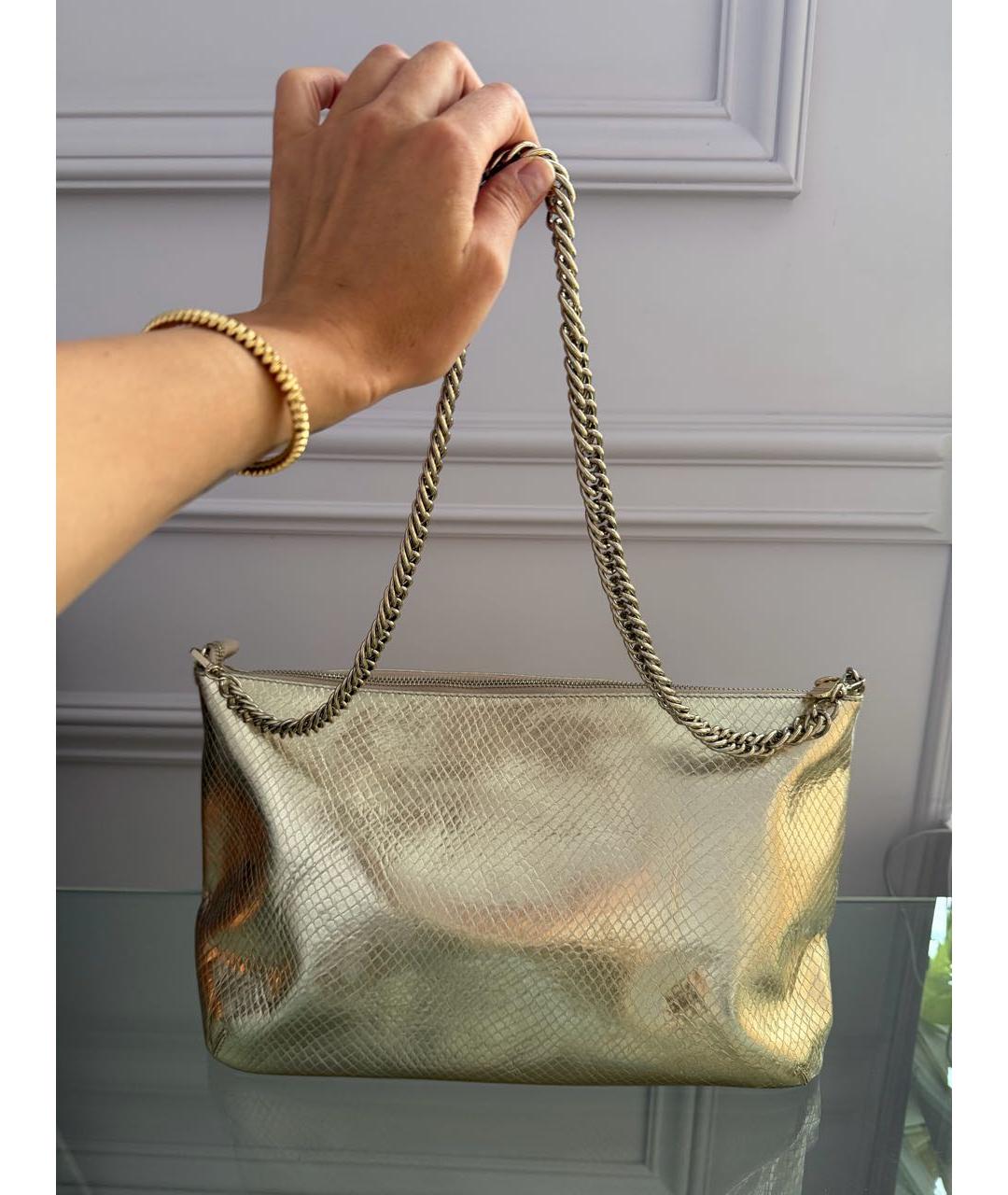 VERSACE COLLECTION Золотая кожаная сумка через плечо, фото 3