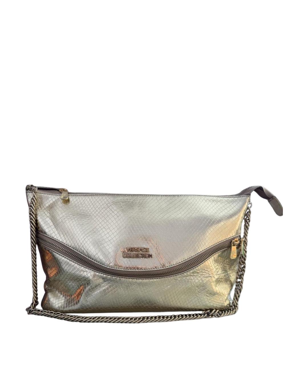 VERSACE COLLECTION Золотая кожаная сумка через плечо, фото 1