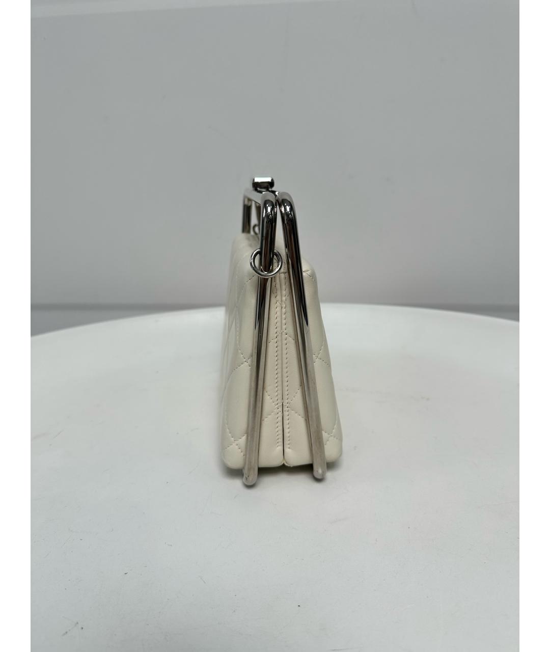 CHANEL Белая кожаная сумка через плечо, фото 6