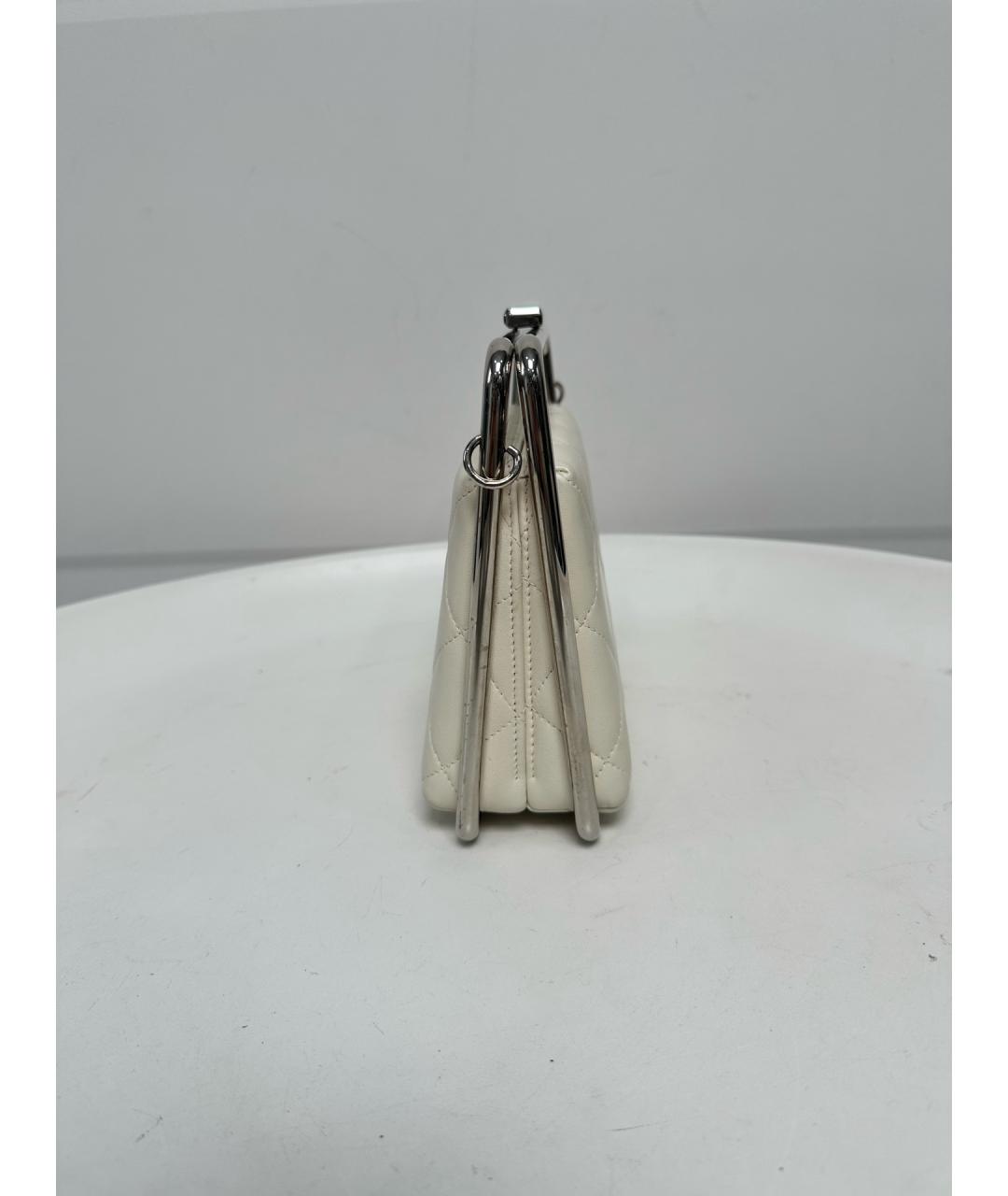 CHANEL Белая кожаная сумка через плечо, фото 5