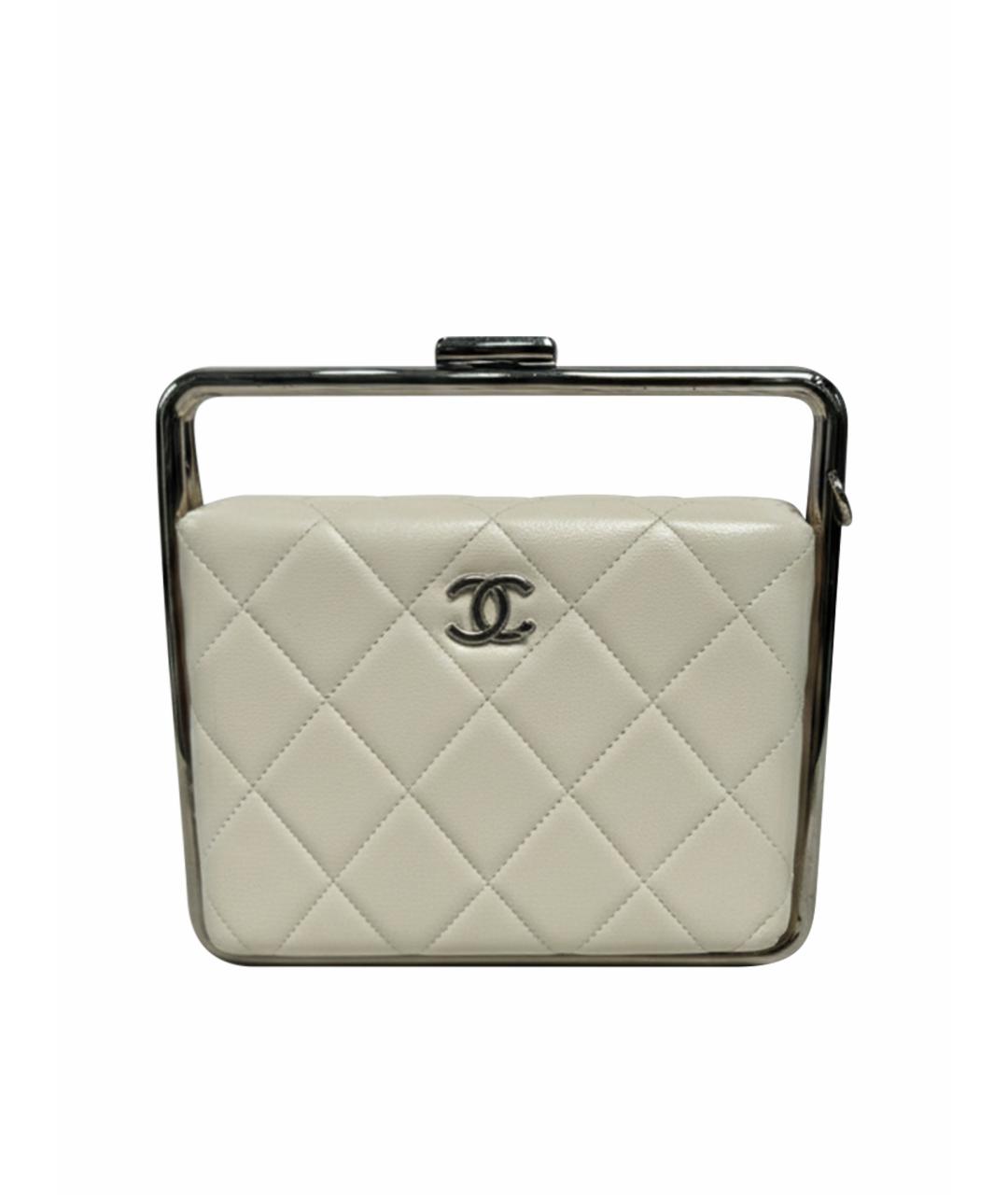 CHANEL Белая кожаная сумка через плечо, фото 1