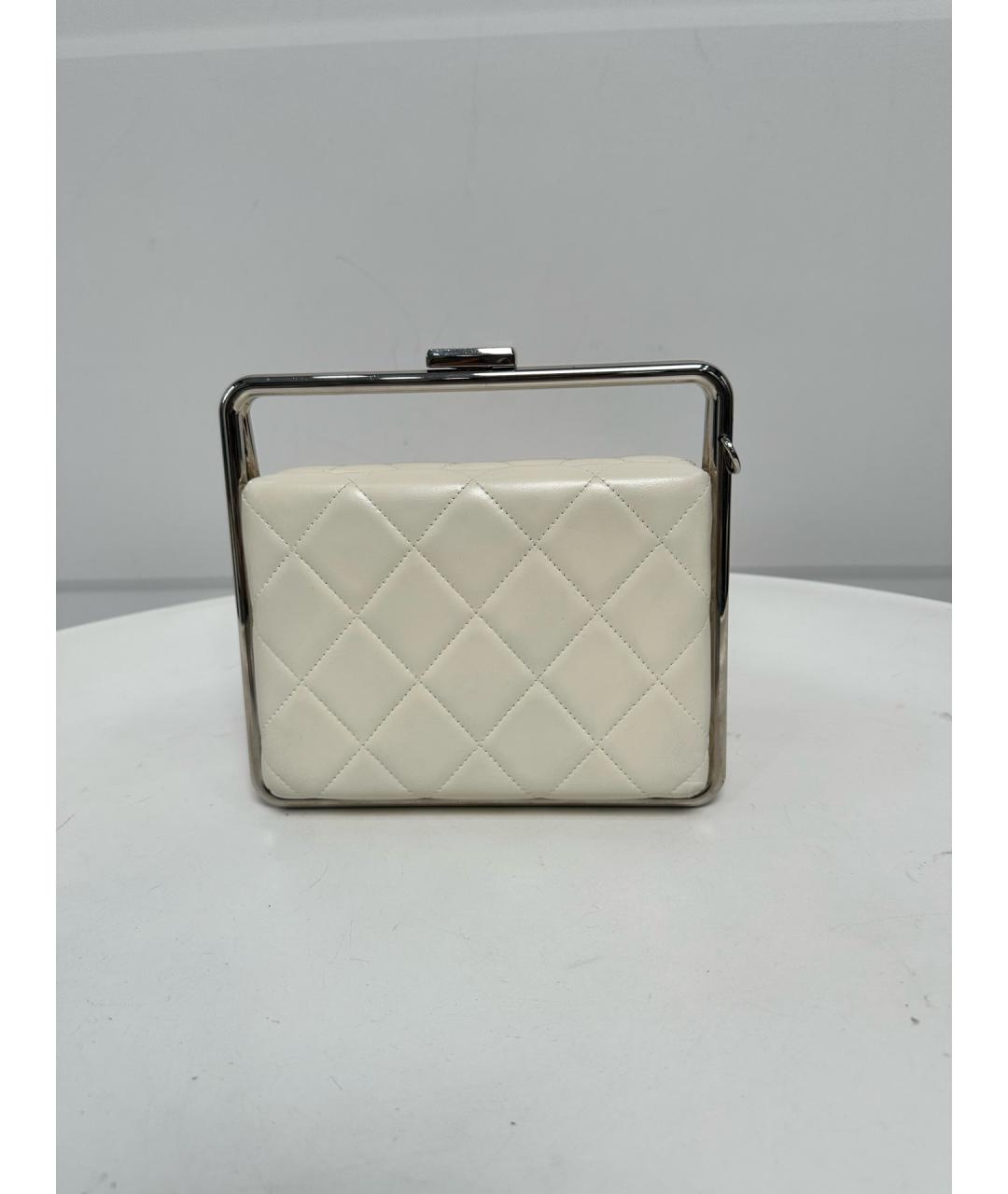 CHANEL Белая кожаная сумка через плечо, фото 7