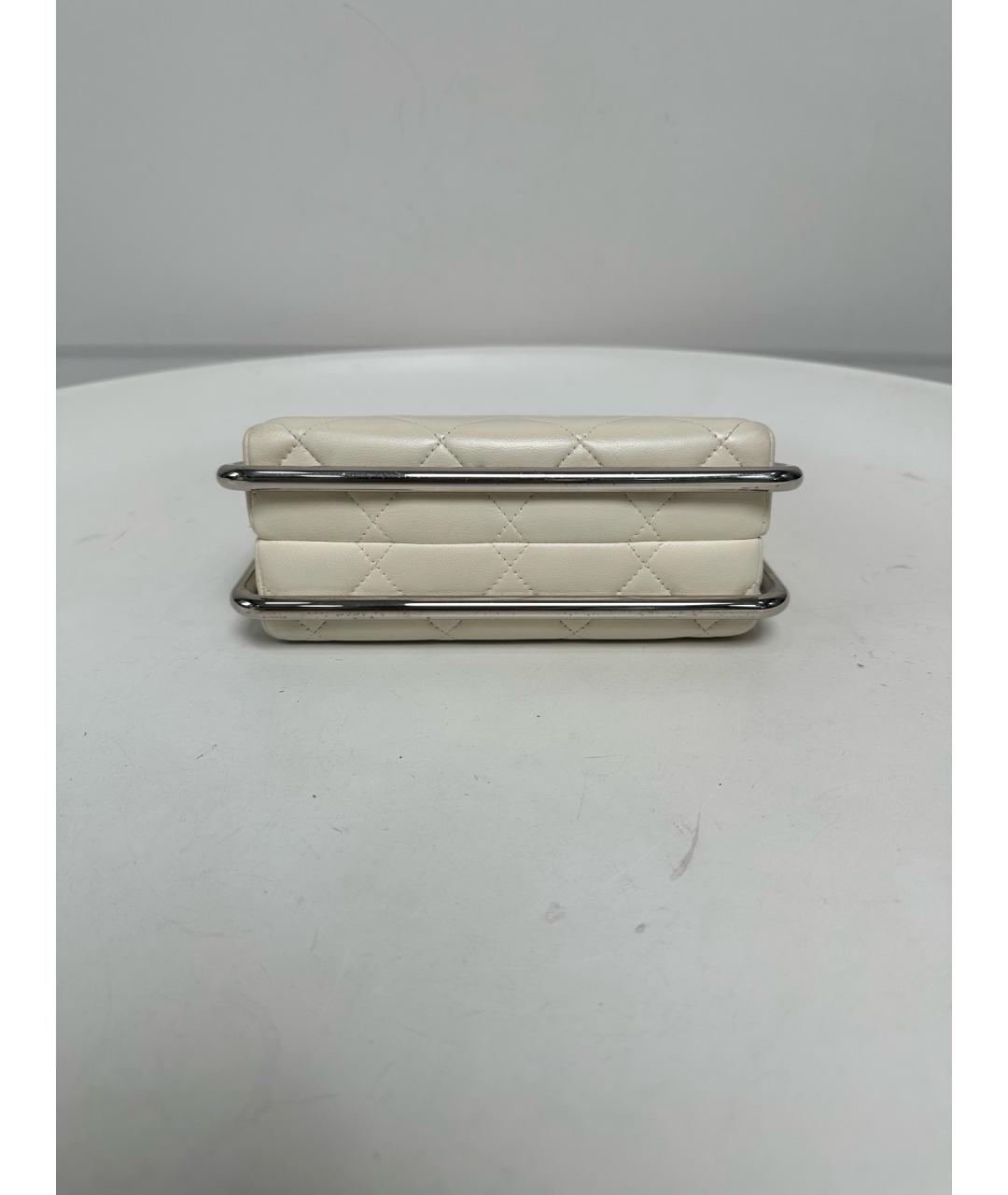CHANEL Белая кожаная сумка через плечо, фото 8