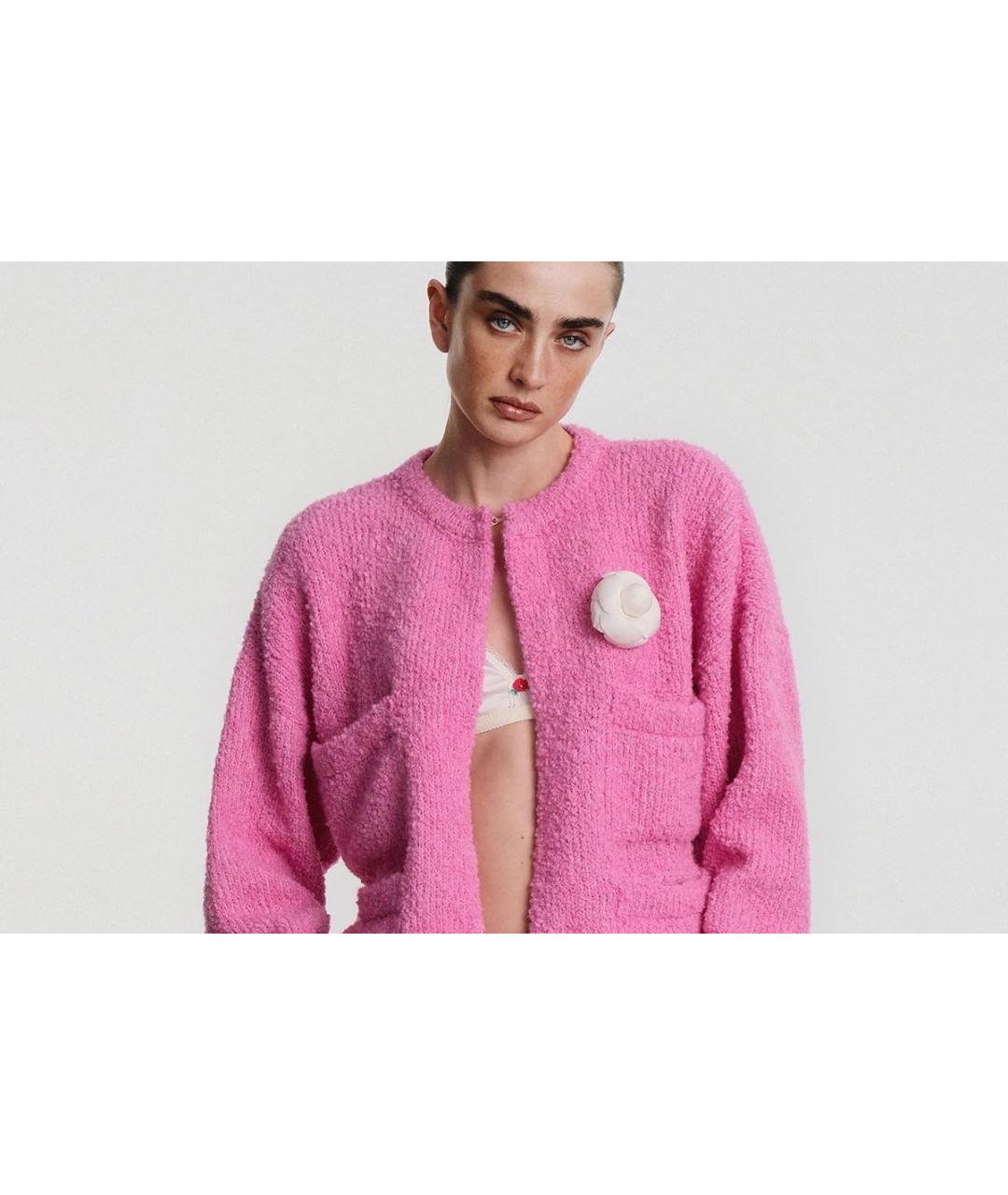 PLANTA ROSA Розовый шерстяной кардиган, фото 3