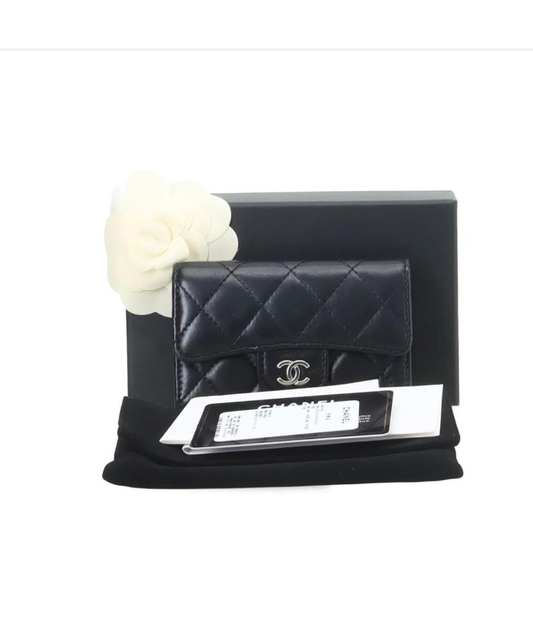 CHANEL Черный кожаный кошелек, фото 2