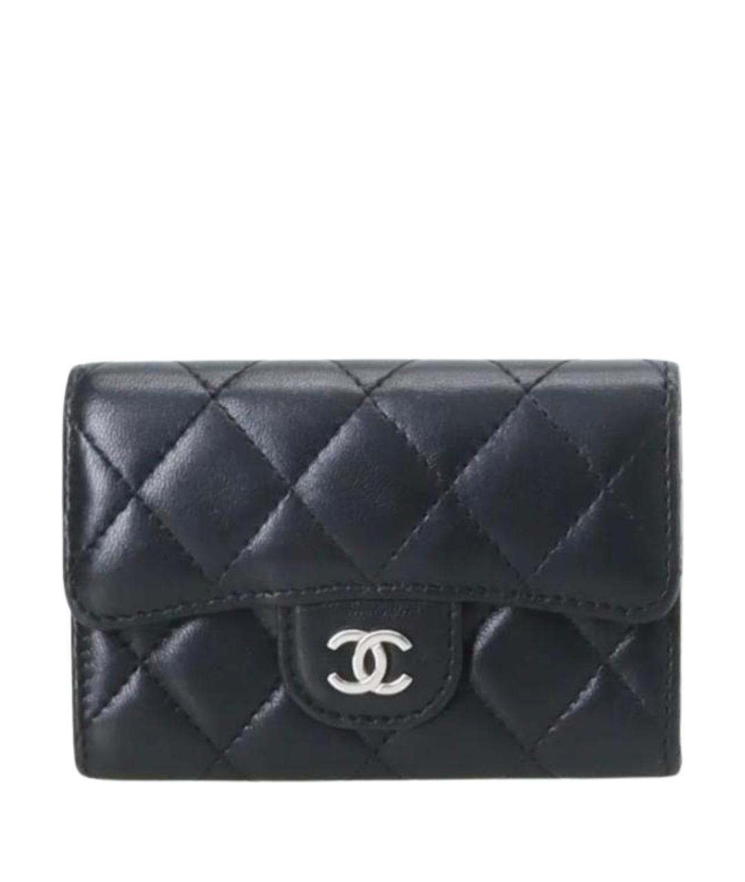 CHANEL Черный кожаный кошелек, фото 1