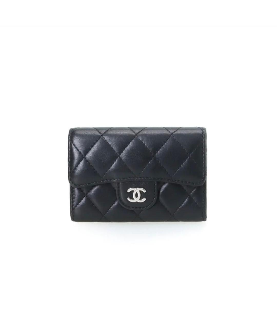 CHANEL Черный кожаный кошелек, фото 7