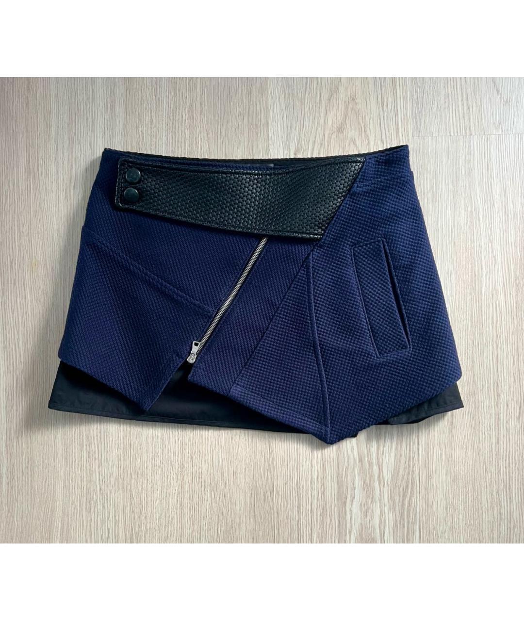 PROENZA SCHOULER Синяя хлопковая юбка мини, фото 8