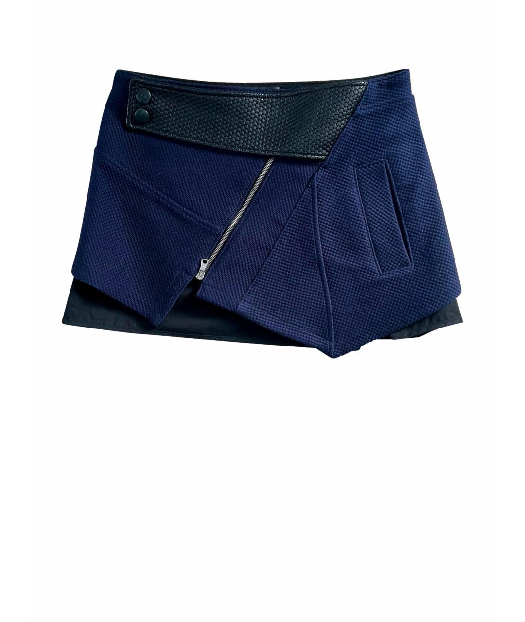 PROENZA SCHOULER Синяя хлопковая юбка мини, фото 1