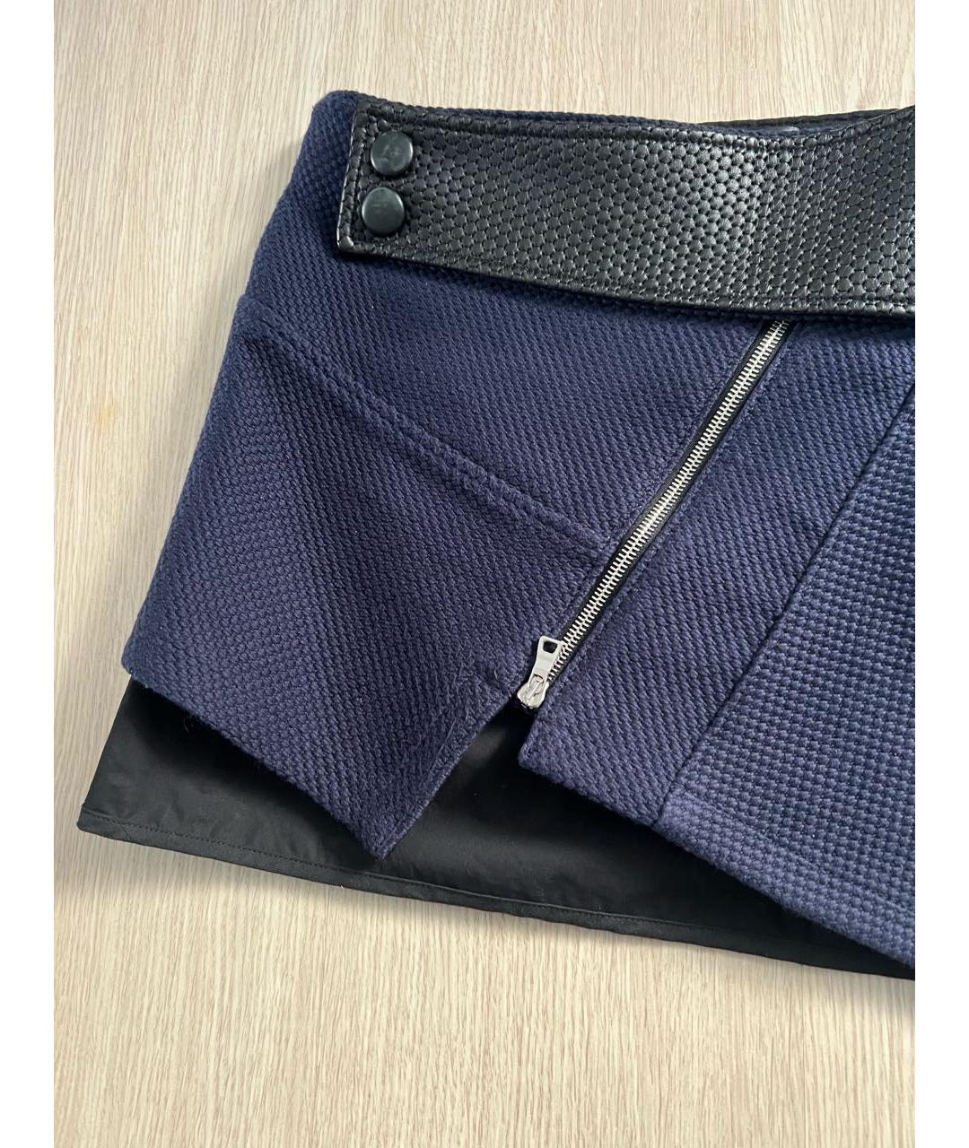 PROENZA SCHOULER Синяя хлопковая юбка мини, фото 3