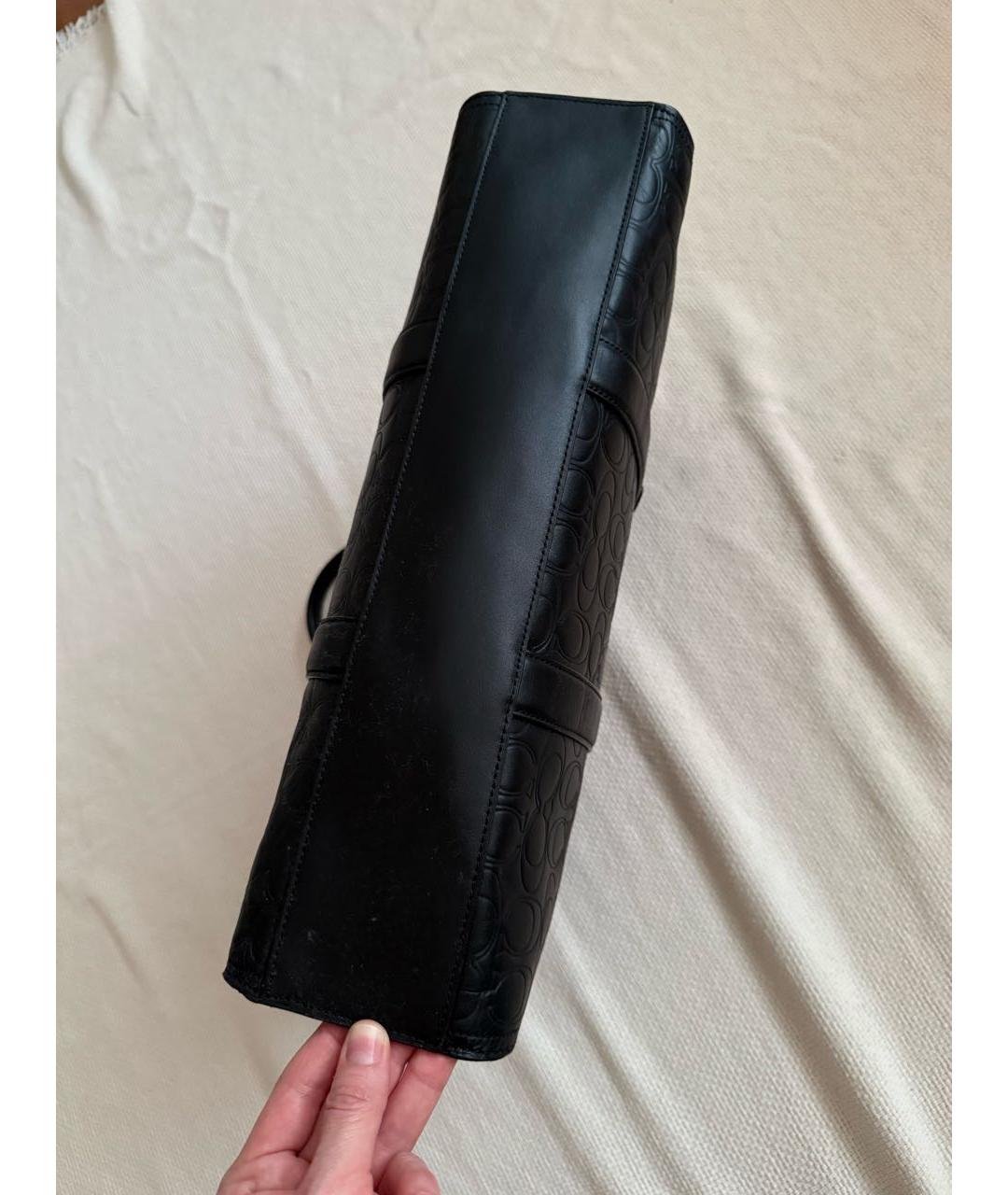 COACH Черный кожаный портфель, фото 4