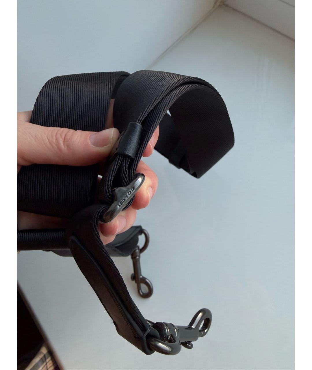 COACH Черный кожаный портфель, фото 7