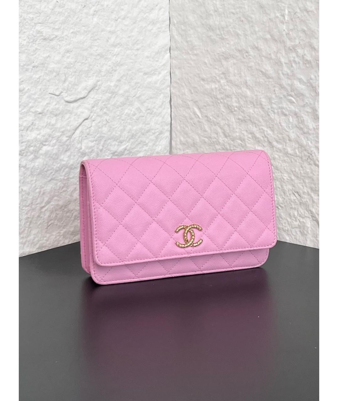 CHANEL Розовая кожаная сумка через плечо, фото 3