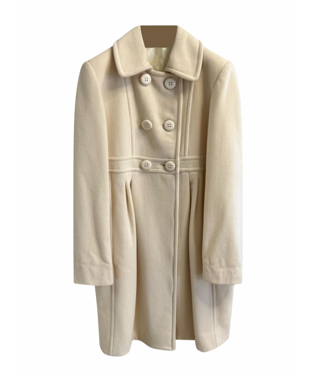 ALEXANDER MCQUEEN Белое шерстяное пальто, фото 1