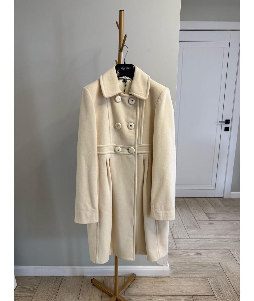 ALEXANDER MCQUEEN Белое шерстяное пальто, фото 8