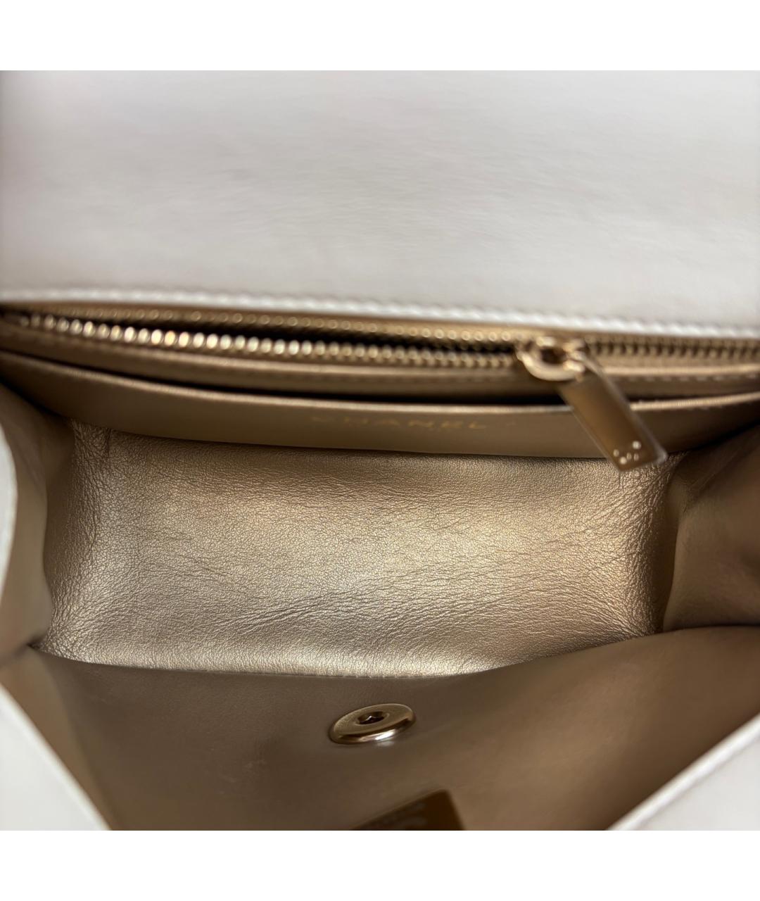 CHANEL Белая кожаная сумка через плечо, фото 9