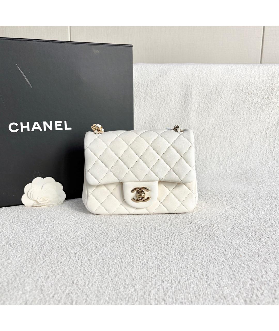 CHANEL Белая кожаная сумка через плечо, фото 2