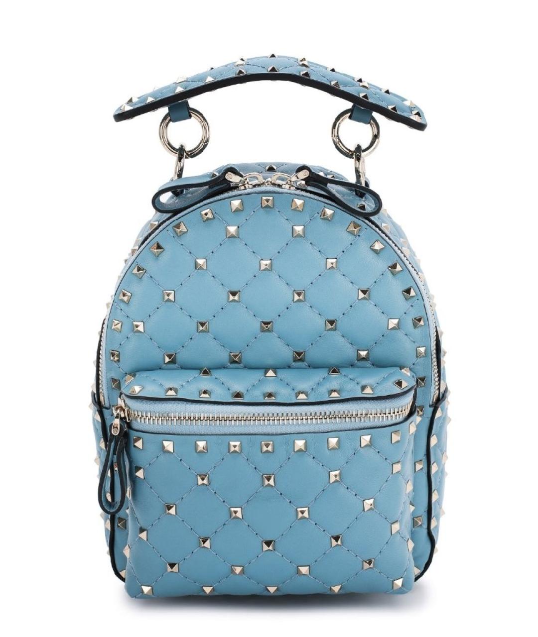 VALENTINO Голубой кожаный рюкзак, фото 1