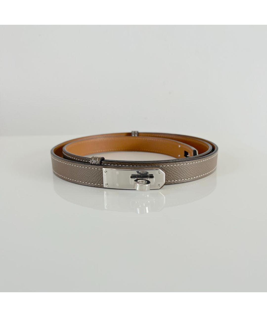 HERMES Бежевый кожаный ремень, фото 4
