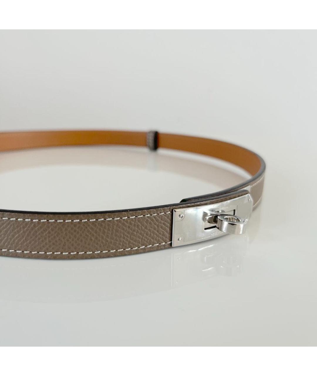 HERMES Бежевый кожаный ремень, фото 5