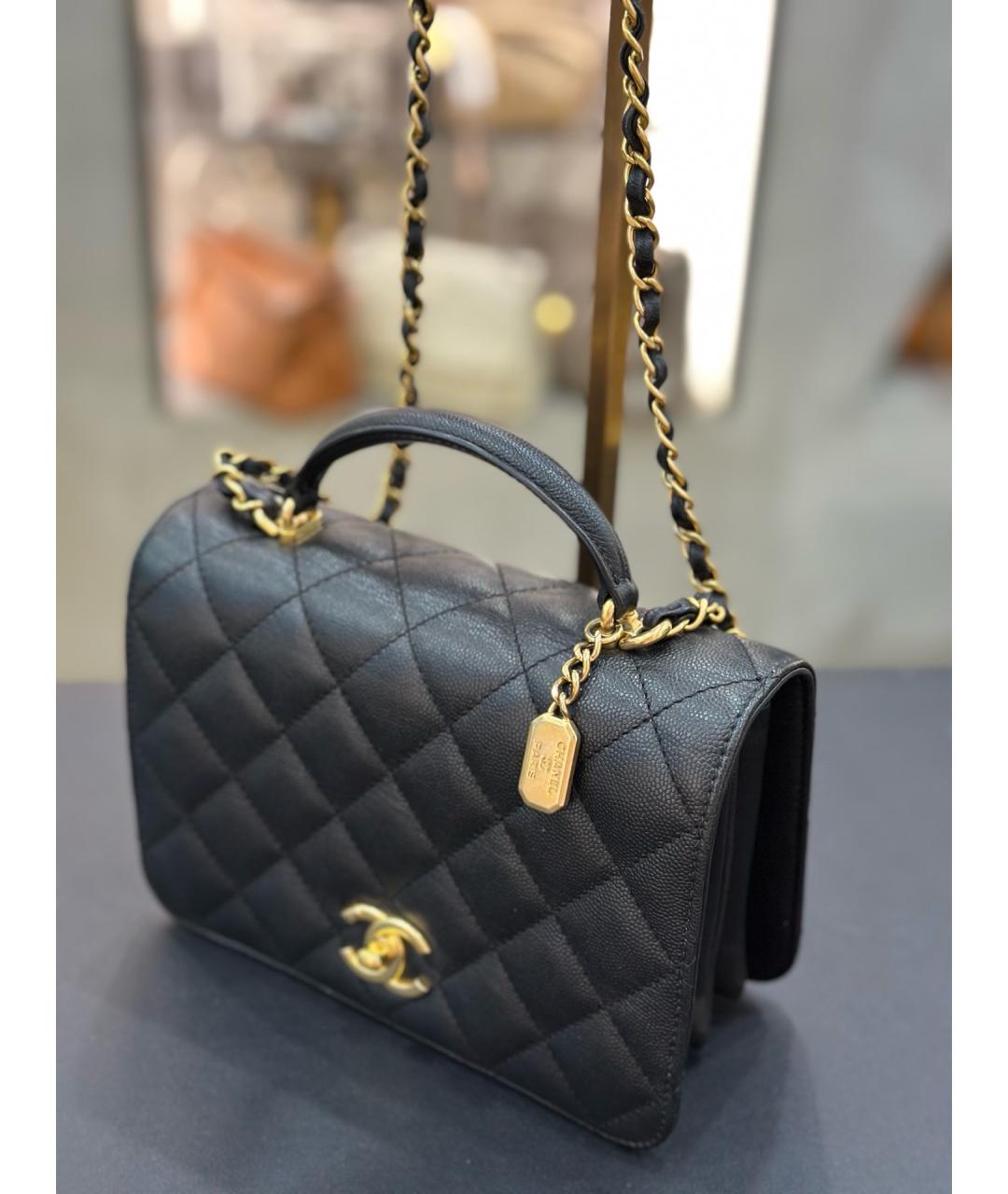 CHANEL Черная кожаная сумка через плечо, фото 3