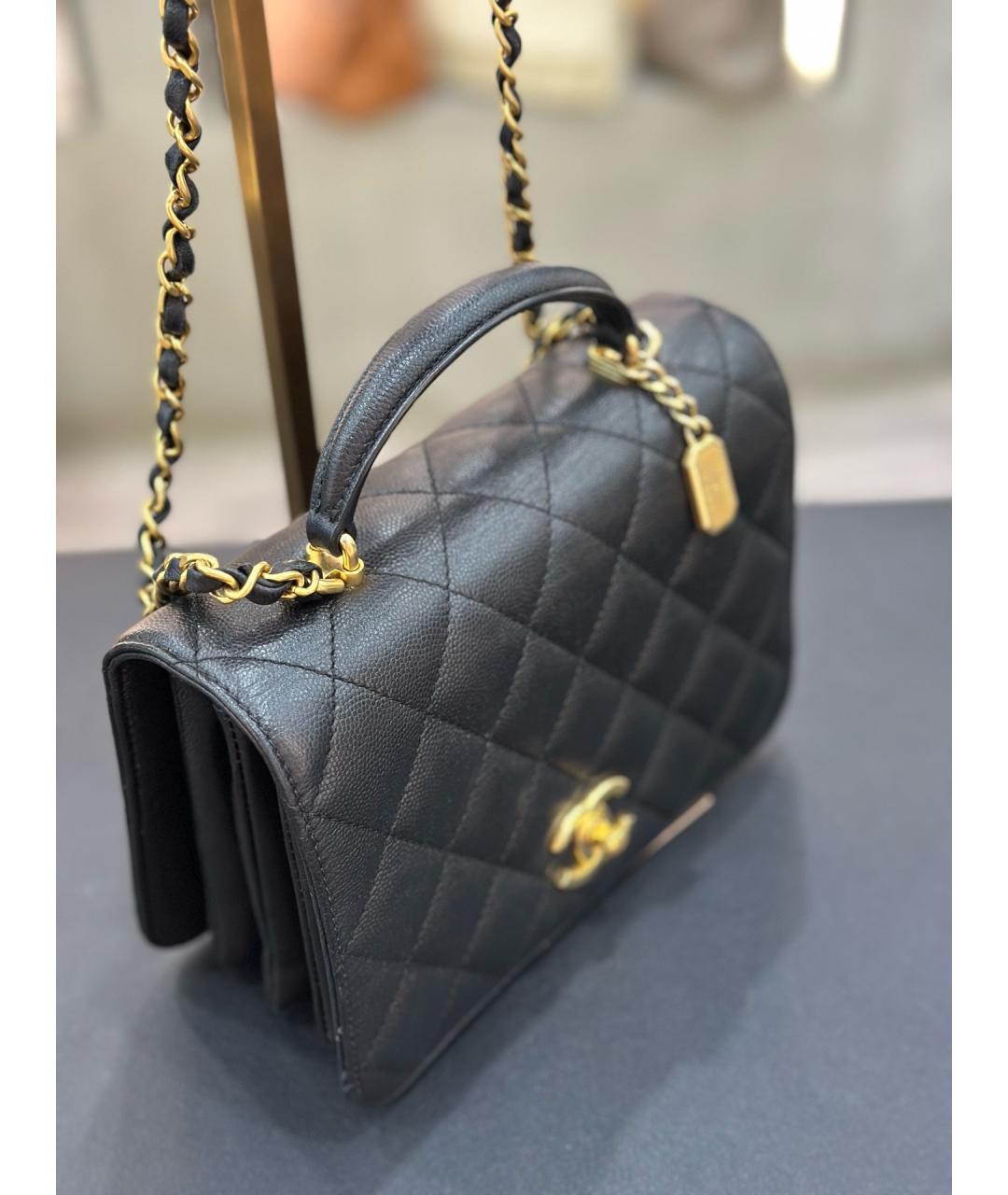 CHANEL Черная кожаная сумка через плечо, фото 2