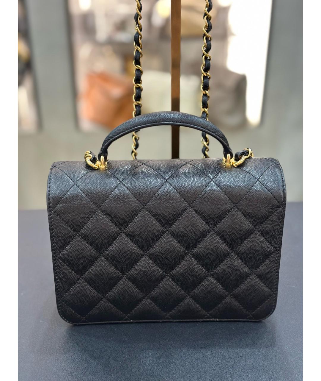 CHANEL Черная кожаная сумка через плечо, фото 4