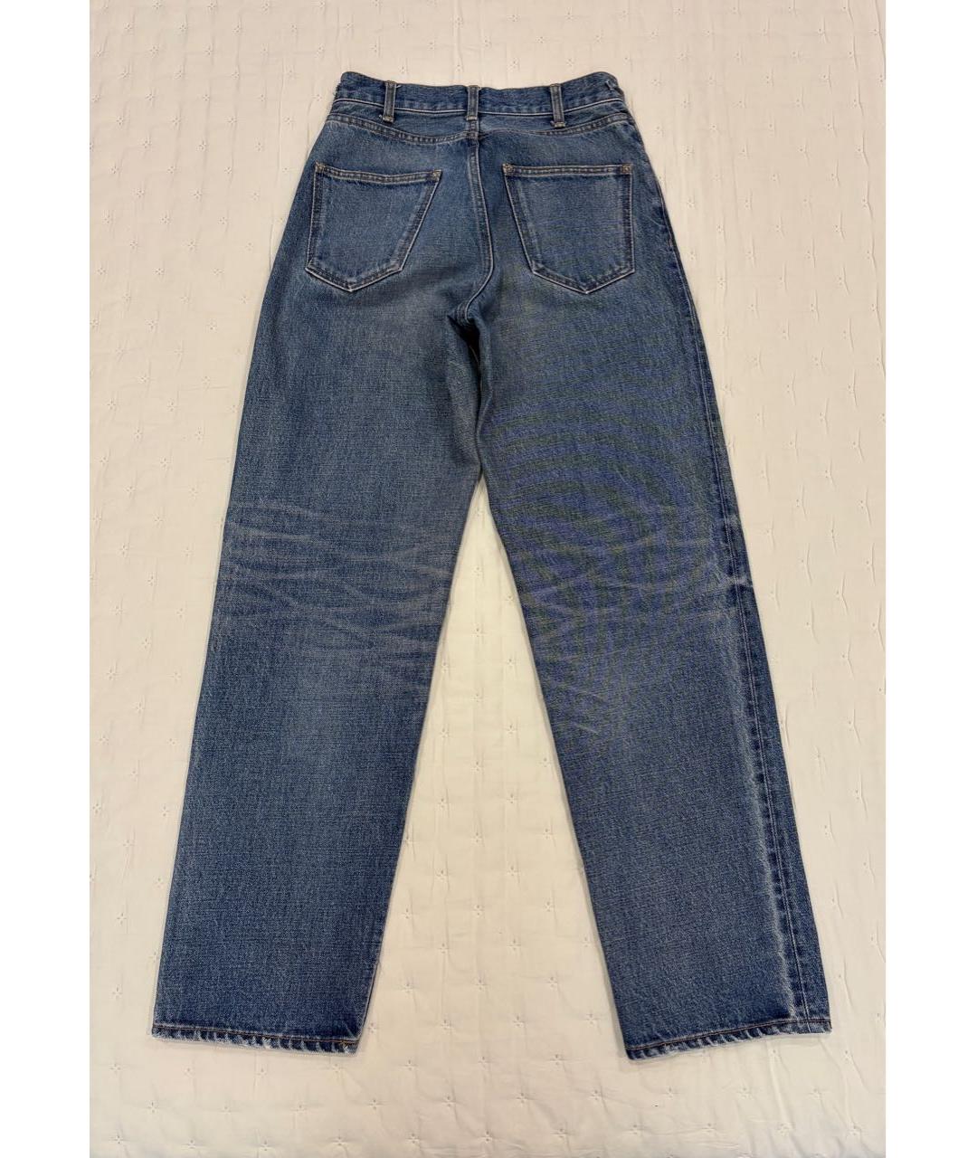 CELINE Синие хлопковые прямые джинсы, фото 5