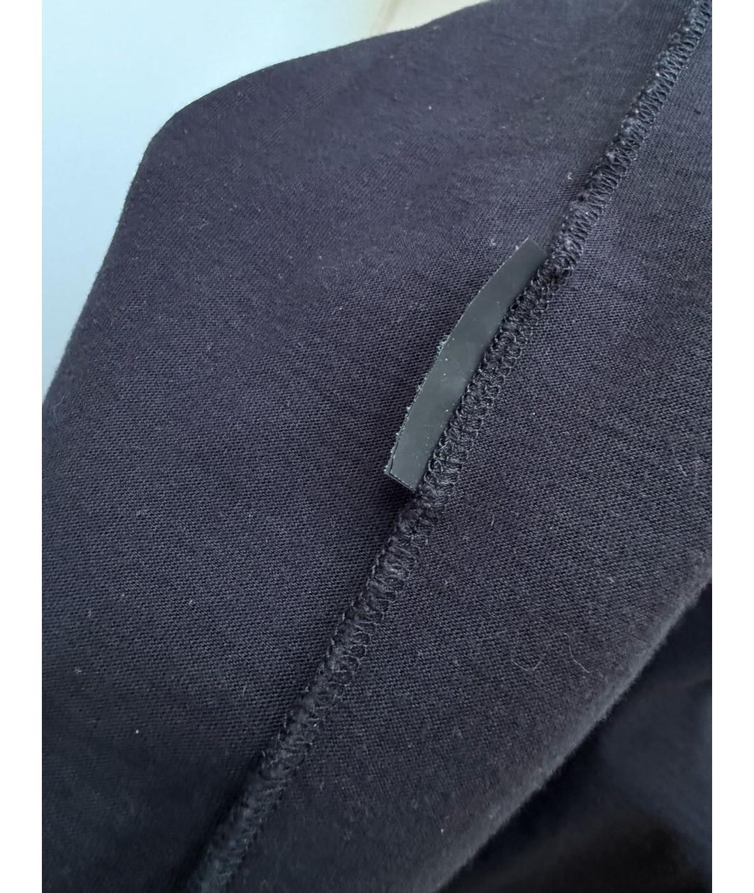 SAINT LAURENT Темно-синяя хлопковая футболка, фото 5