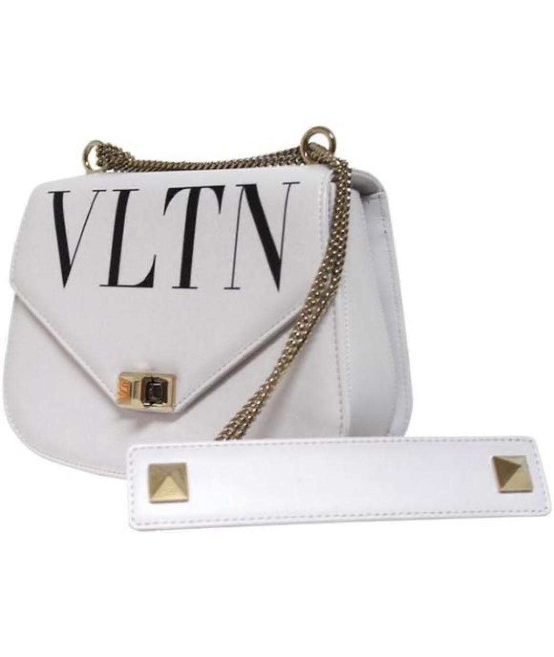 VALENTINO Белая кожаная сумка через плечо, фото 5