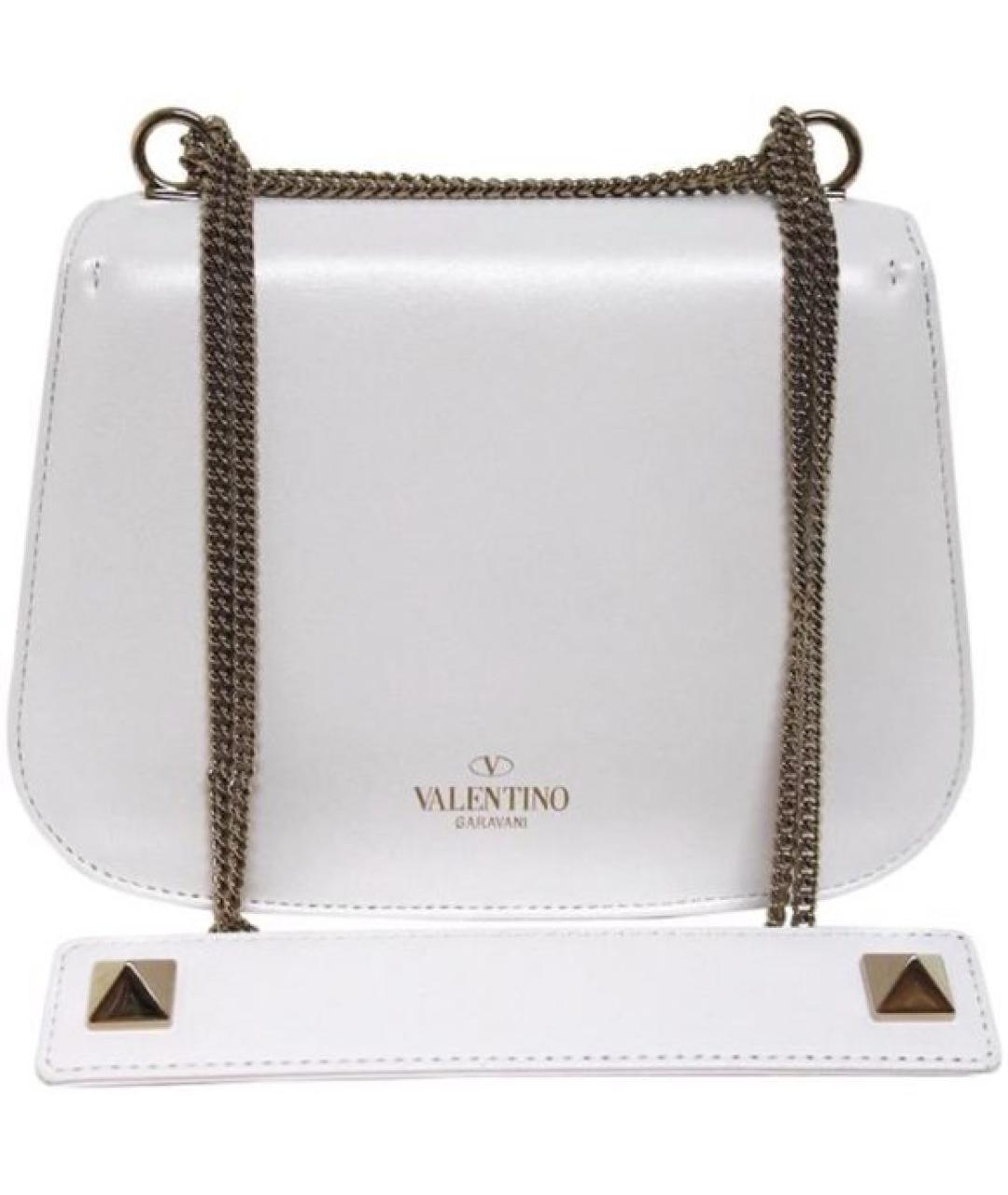 VALENTINO Белая кожаная сумка через плечо, фото 4