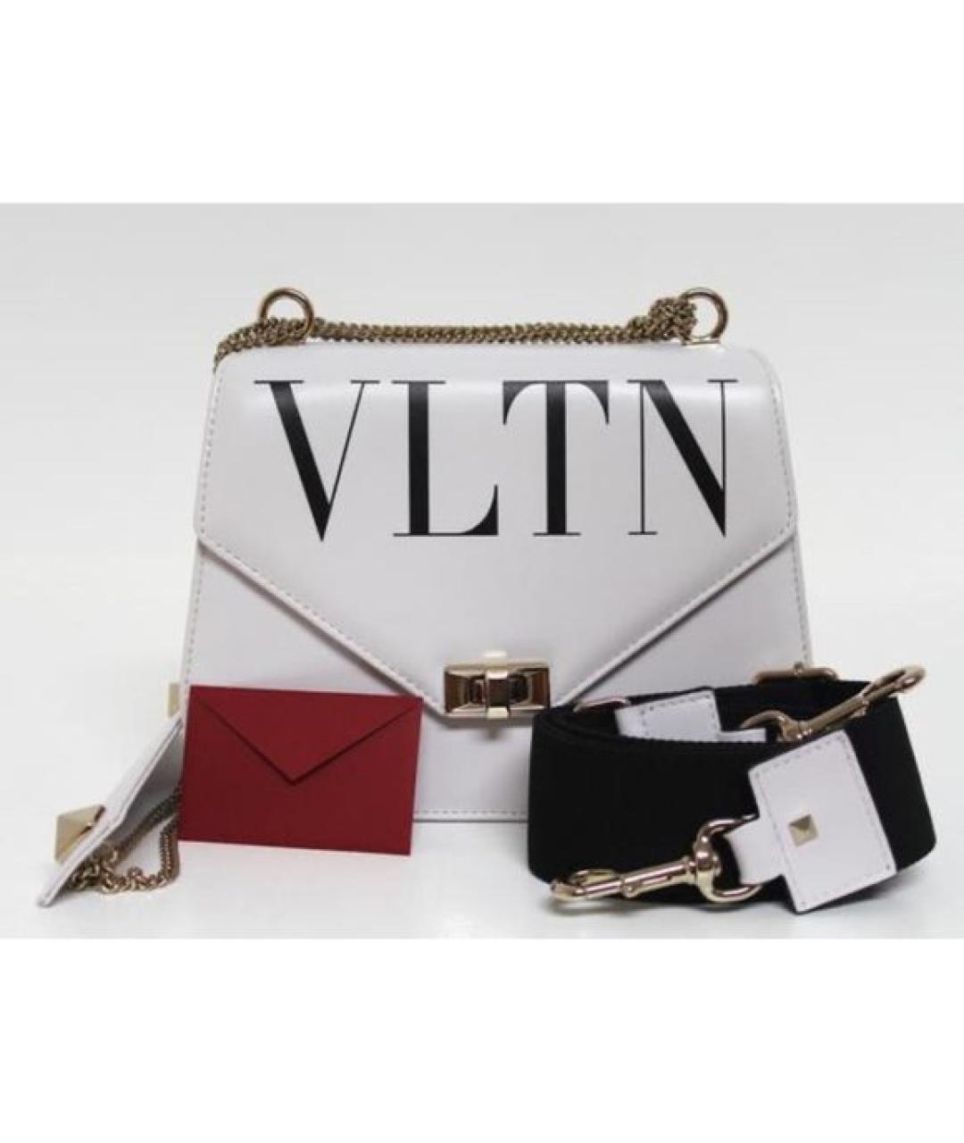 VALENTINO Белая кожаная сумка через плечо, фото 6